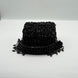 Shining Black Fold Over Clutch With Pearl