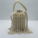 White Bucket Bag with Pearl Work